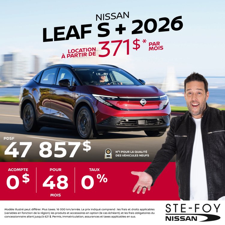 Ste foy nissan promo avril LEAF S PLUS 2026 FR v2