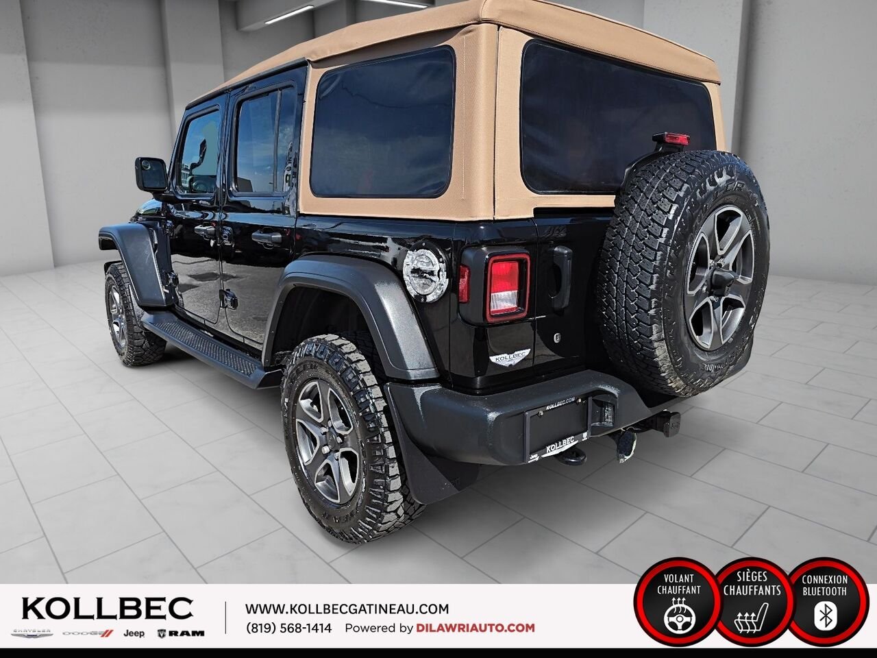 2020 JEEP WRANGLER UNLIMITED 26532 | Sport Noir et Havane 4x4 Black Gatineau - photo #16