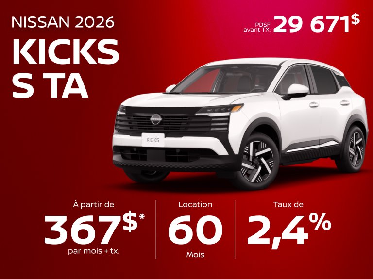 Nissan chomedey Accueil avril KICKS S FWD