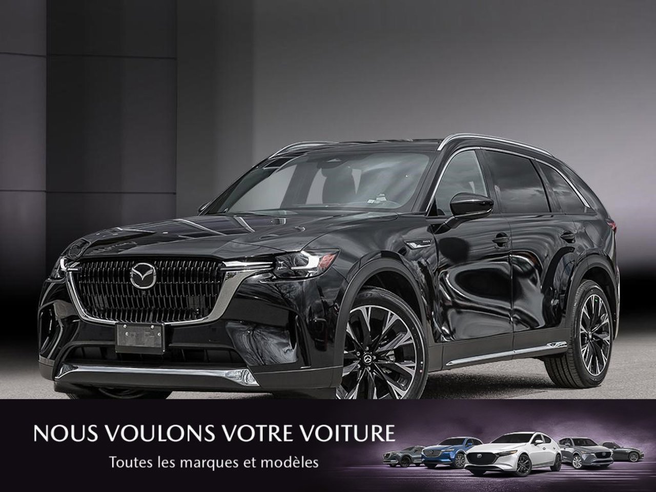 Mazda CX-90 hybride rechargeable JM3KKDHA0T1401576 2026 Noir de jais mica Mirabel - photo #0