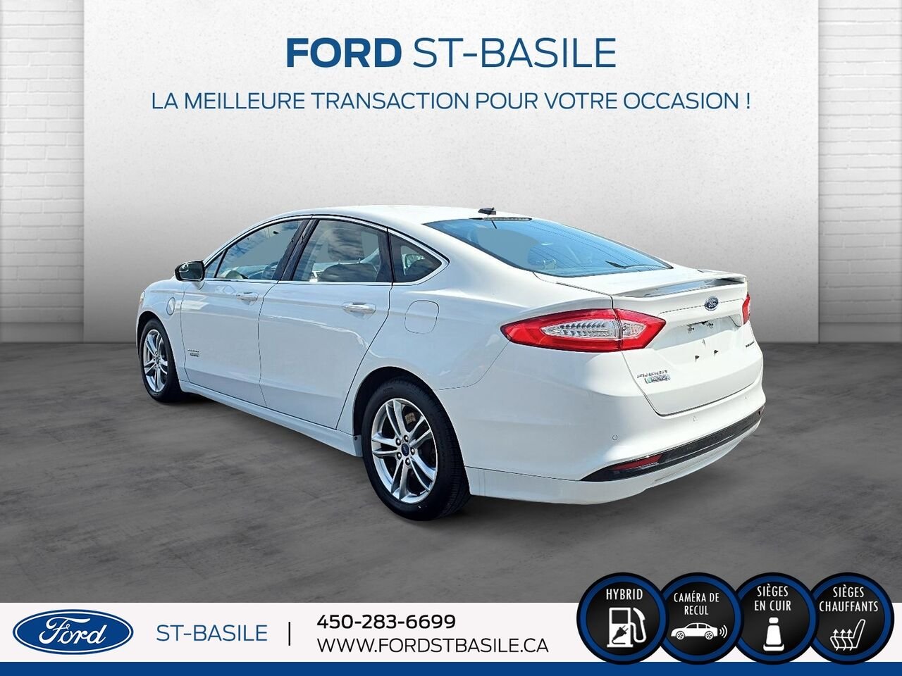 2015 Ford FUSION HYBRIDE White Saint-Basile-le-Grand - photo #4