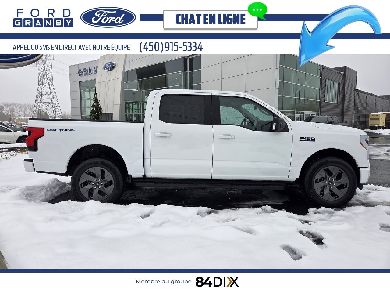 Ford F-150 Lightning 2024 Blanc Granby - photo #7