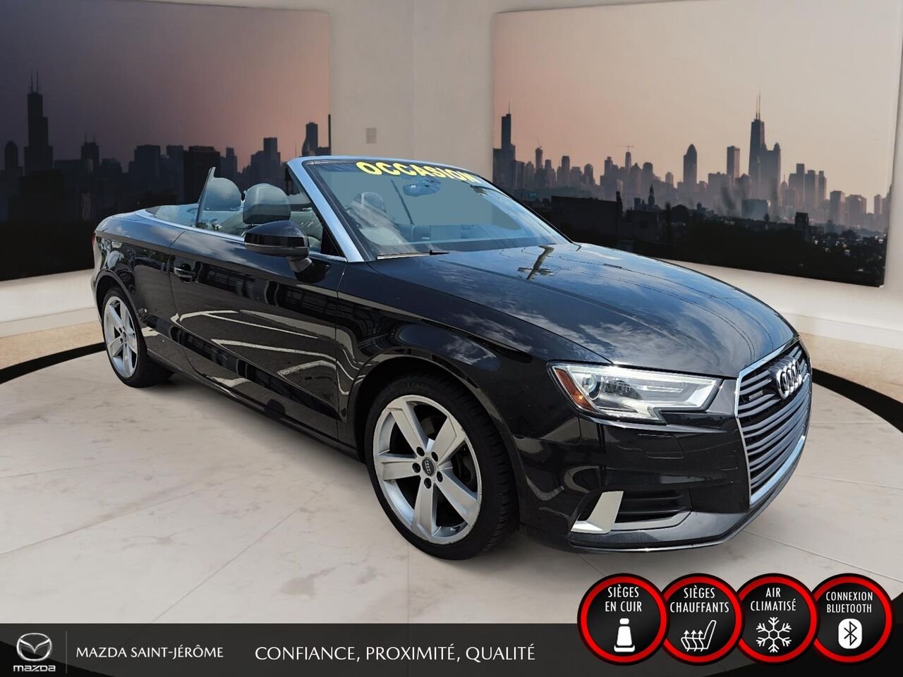 2017 Audi A3 Cabriolet | 2.0T | QUATTRO | CLEAN CARFAX | Black Saint-Jérôme - photo #1