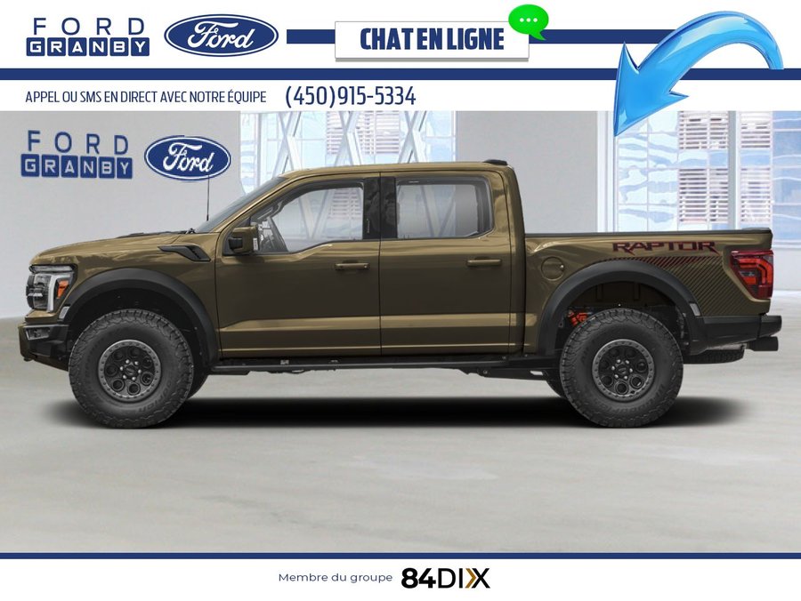Ford F-150 Raptor SuperCrew 4RM caisse de 5,5 pi 2025 Vert abri