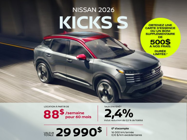 Nissan blainville Accueil juin KICKS S