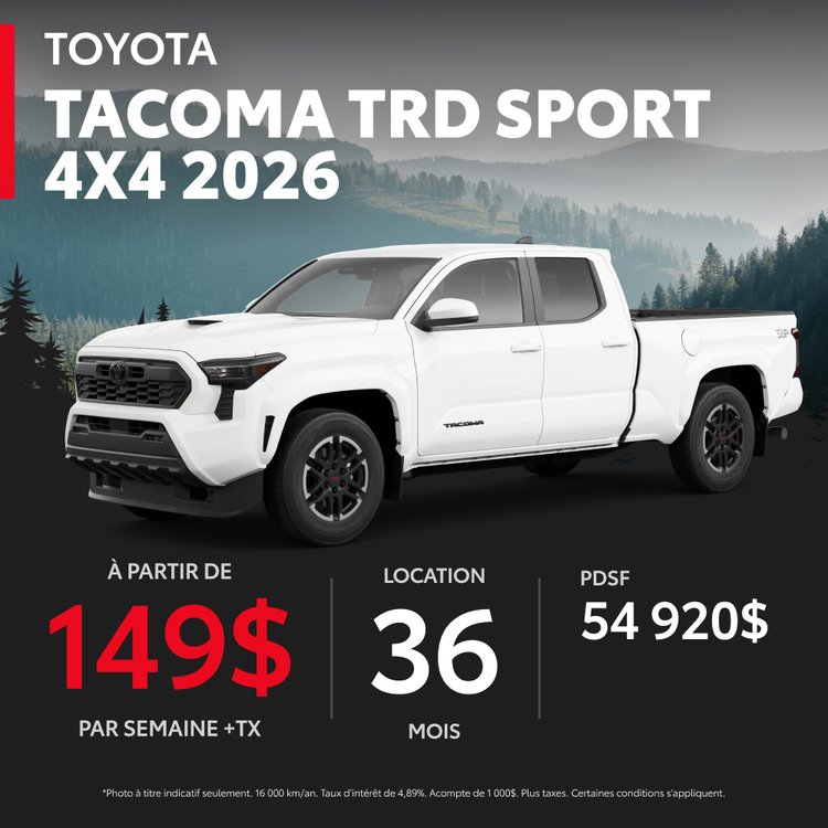 Toyota Mont Laurier promo juin TACOMA 2026 FR