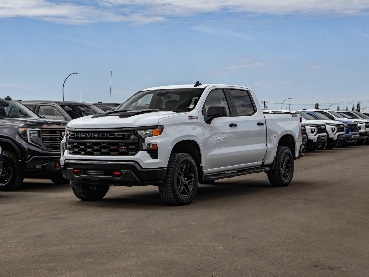 2025 Chevrolet Silverado 1500 4WD Crew Cab 147 Custom Trail Boss White Sherwood Park - photo #3