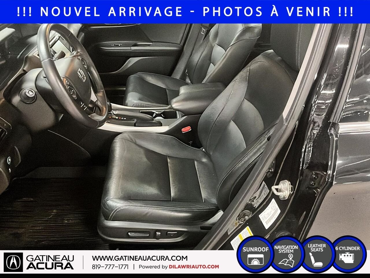 2015 Honda Accord Touring V6 Black Gatineau - photo #9
