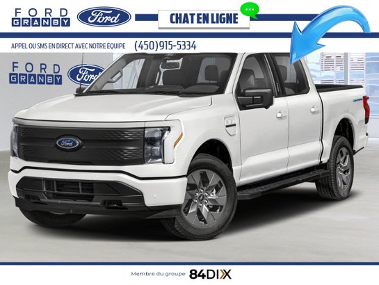 Ford F-150 Lightning XLT cabine SuperCrew 4RM caisse de 5,5 pi 2025 Blanc Oxford