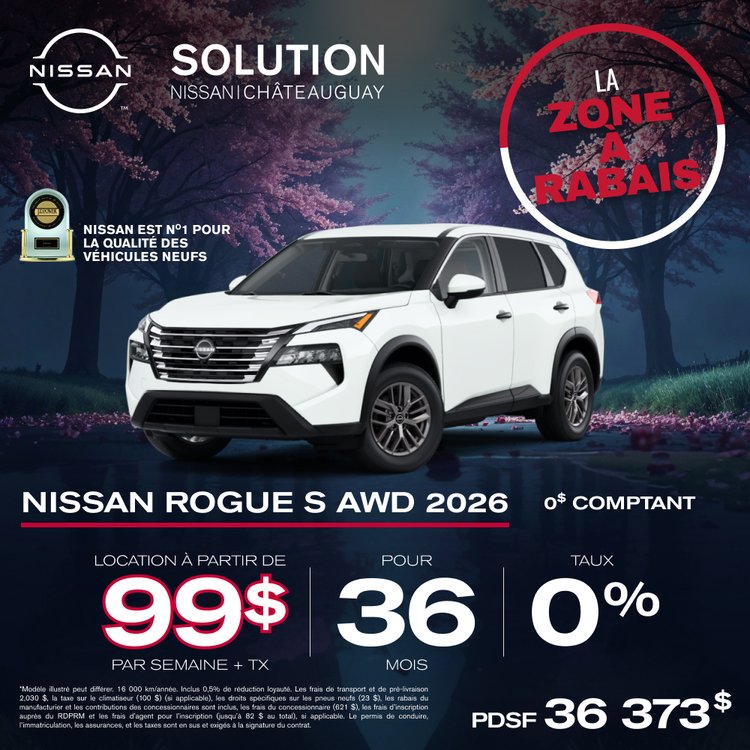Solution nissan promo mai Rogue S 2026 FR