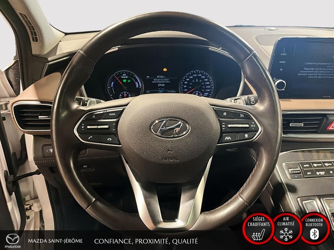 2022 Hyundai Santa Fe Hybrid TOIT PANORAMIQUE | CUIR | AWD | White Saint-Jérôme - photo #13