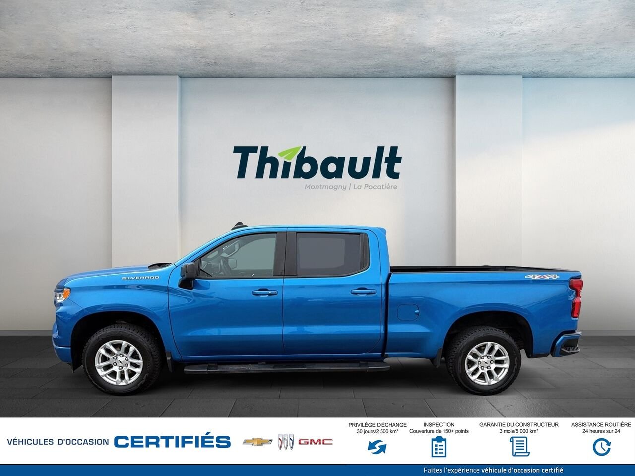CHEVROLET SILVERADO RST cabine multiplace 4RM 157 po 2024 Bleu Montmagny - photo #4