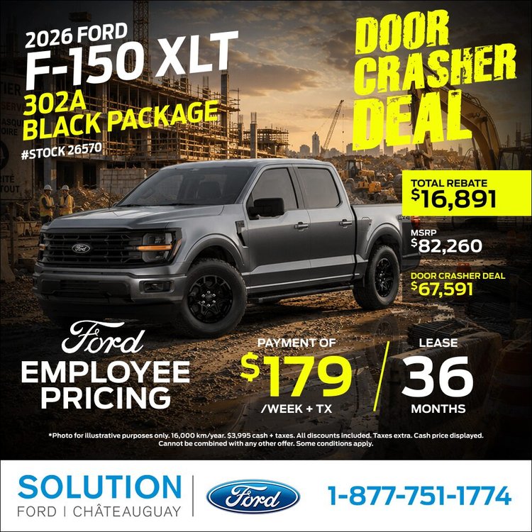 Solution Ford promo aout F 150 XLT SPORT 2026 EN NEW DESIGN