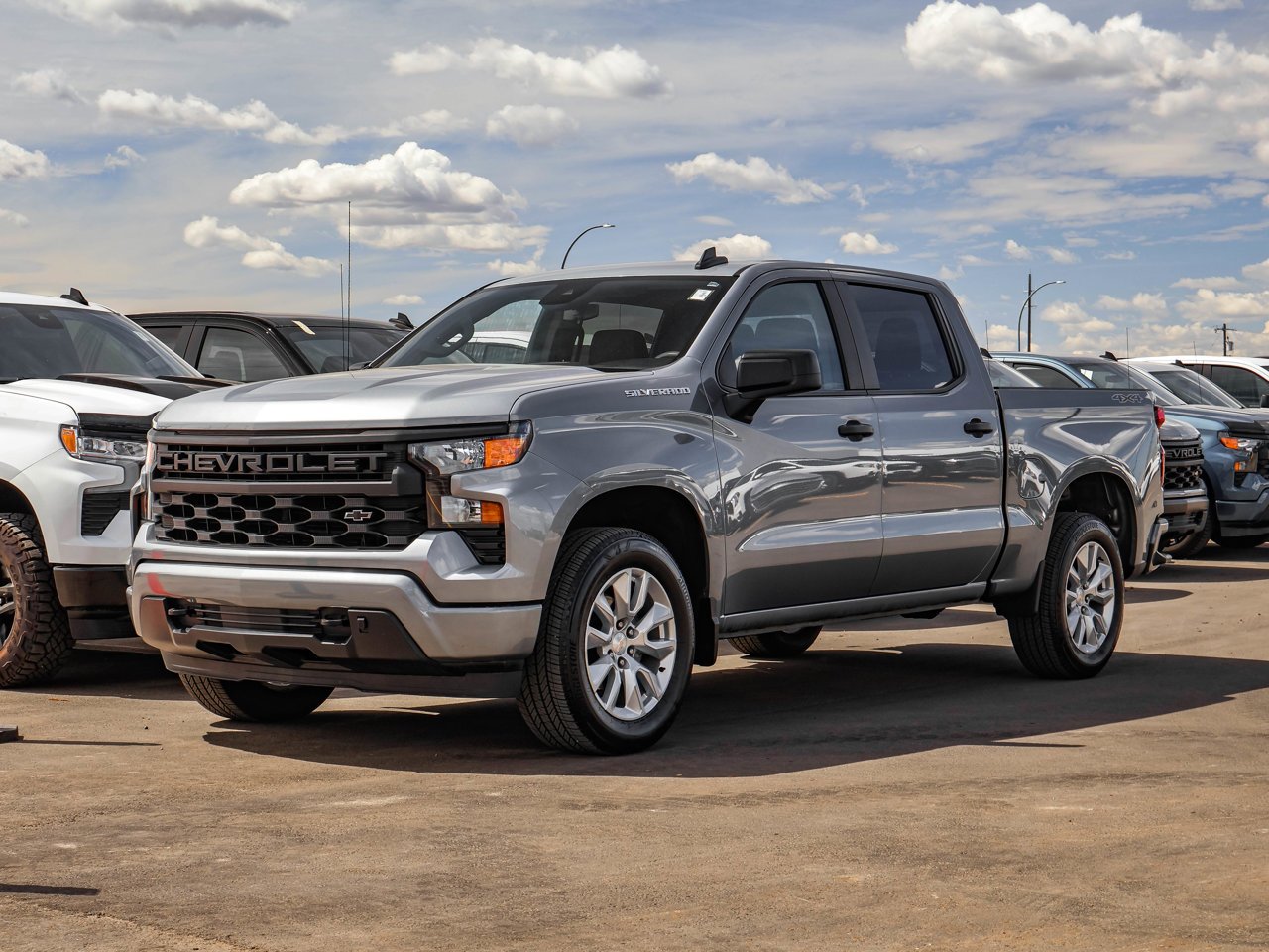 2024 Chevrolet Silverado 1500 4WD Crew Cab 147 Custom Grey Sherwood Park - photo #3