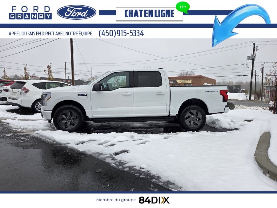 Ford F-150 Lightning Flash SuperCrew 4RM, 5,5 pi, Grande Autonomie 2024 Blanc