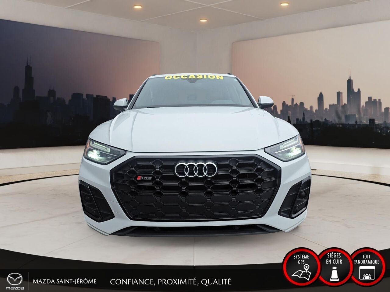 2022 Audi SQ5 Progressiv 3.0 TFSI quattro | CUIR ROUGE | TOIT PANO | White Saint-Jérôme - photo #2