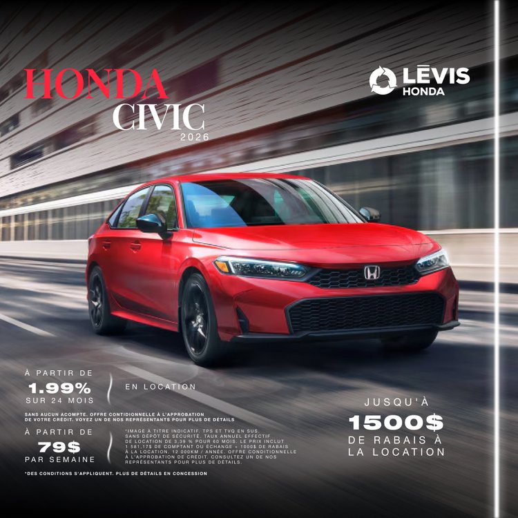 Levis Honda promo juillet CIVIC FR