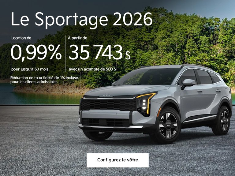 Kia accueil sportage 2026 juillet