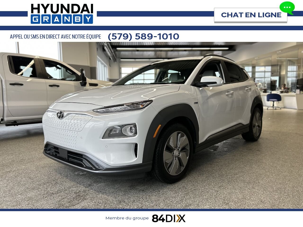 Hyundai Kona électrique 2020 Blanc Granby - photo #2