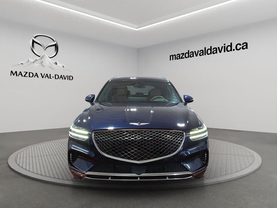 Genesis GV70 2.5T Advanced Plus TI, toit ouvrant panoramique, navigation, sièges fonction mémoire, volant 2022 Bleu