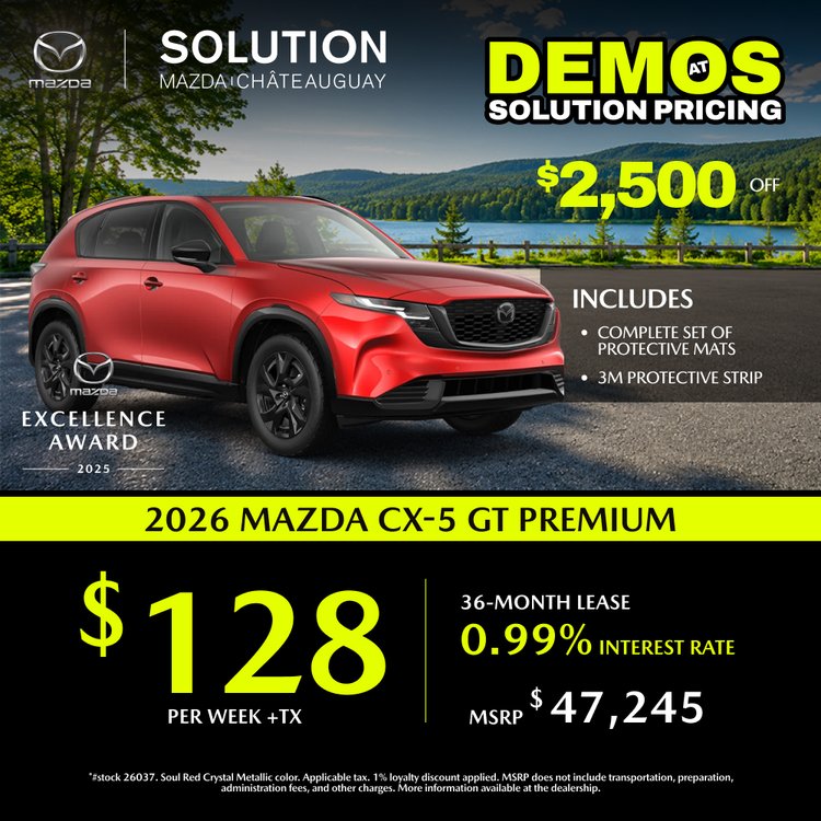 Solution mazda promo juillet CX 5 GT 2026 EN