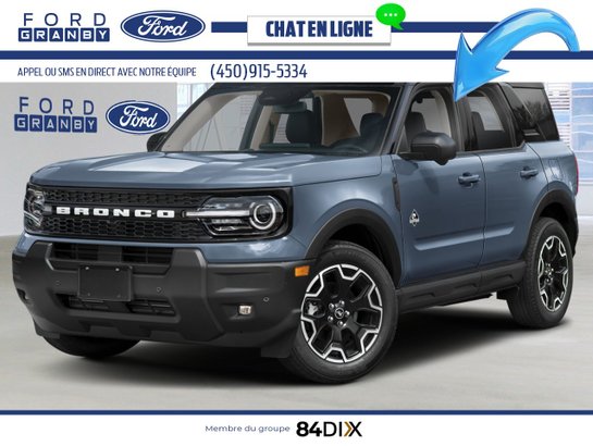 Ford Bronco Sport Outer Banks 4x4 2026 Gris azur métallisé trois couches