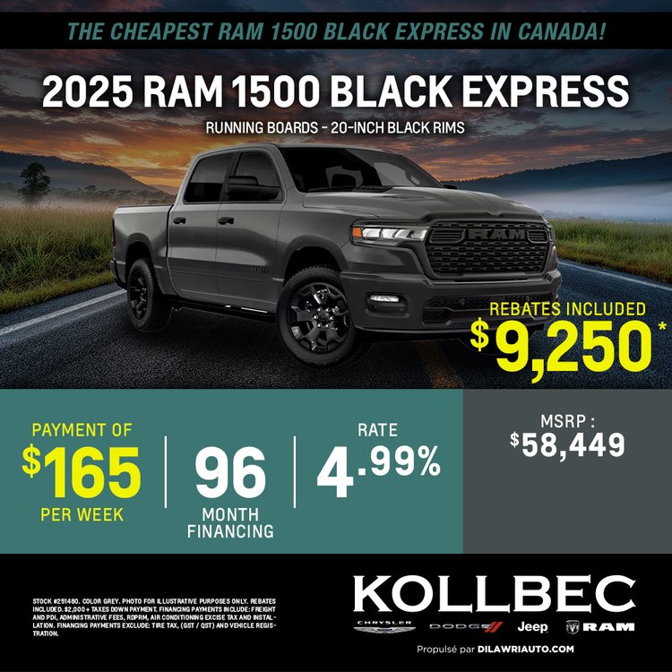 Kollbec promo mars RAM 1500 BLACK EXPRESS 2025 EN