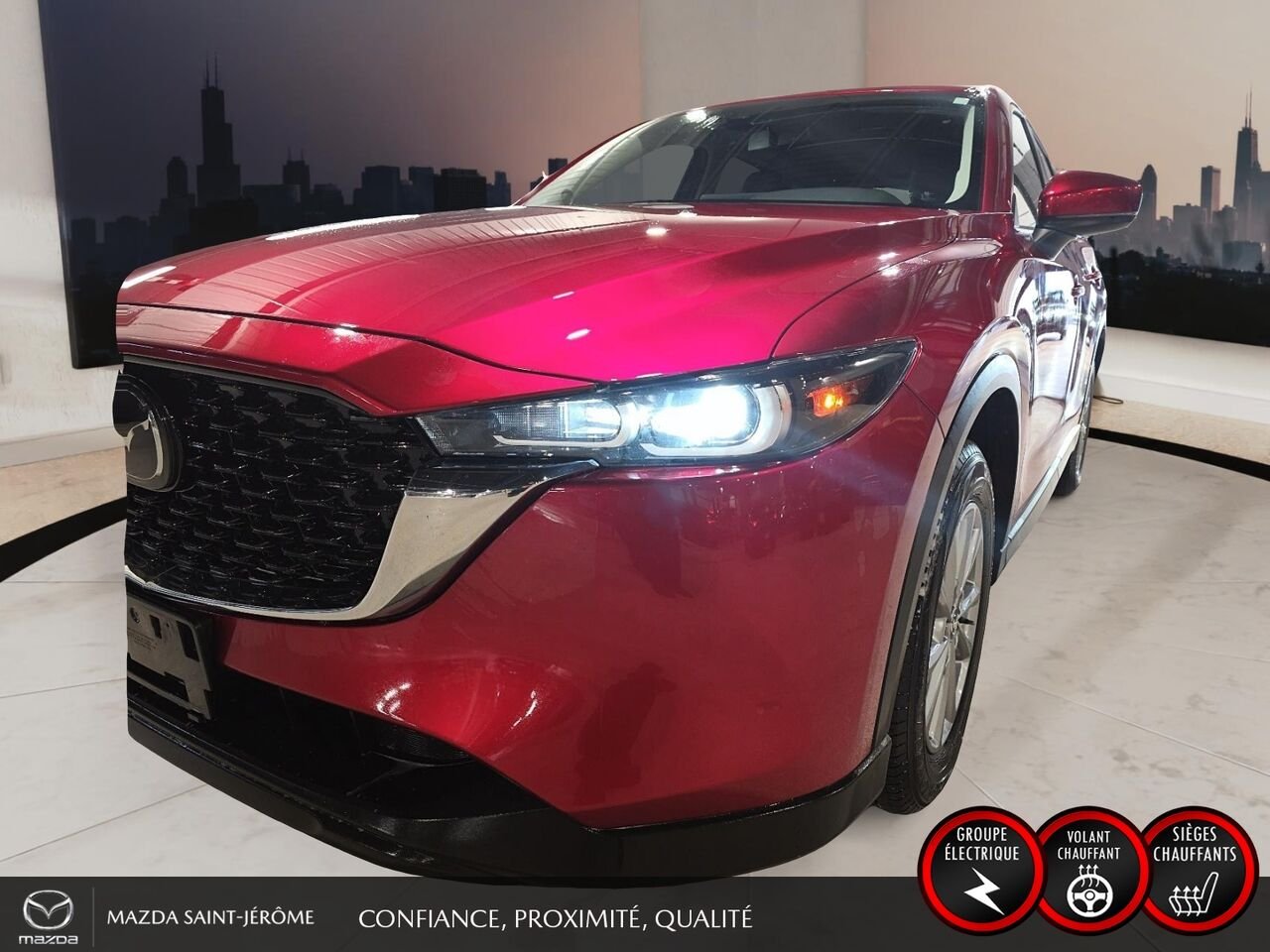 2025 Mazda CX-5 GS | CUIR | AWD | MAGS | Red Saint-Jérôme - photo #1