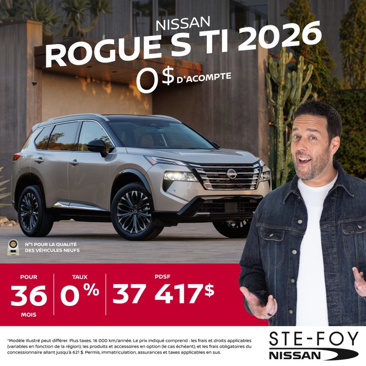 Ste foy nissan promo avril ROGUE S 2026 FR v2