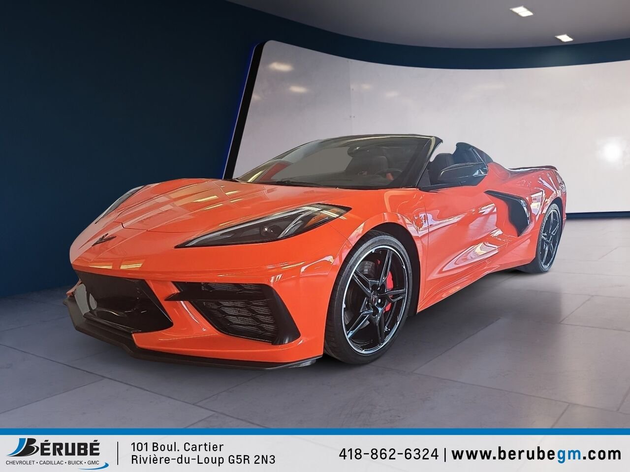 CHEVROLET CORVETTE STINGRAY CABRIOLET Stingray cabriolet 2 portes avec 3LT 2021 Orange Rivière-du-Loup - photo #2