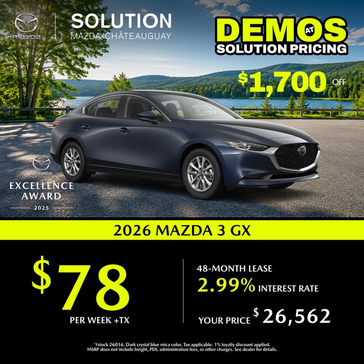 Solution mazda promo AOUT MAZDA 3 GX 2026 EN