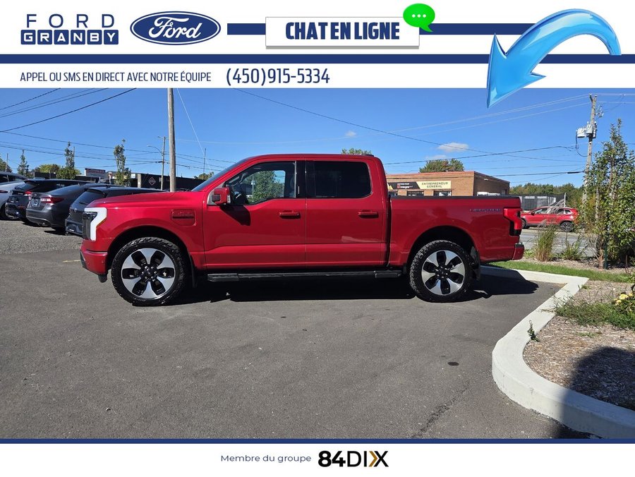 Ford F-150 Lightning Platinum SuperCrew 4RM caisse de 5,5 pi 2023 Rouge