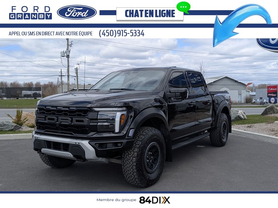Ford F-150 Raptor SuperCrew 4RM caisse de 5,5 pi 2025 Noir agate métallisé