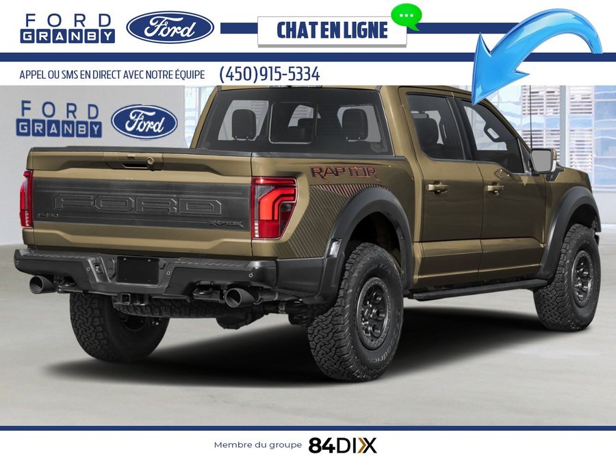 Ford F-150 Raptor SuperCrew 4RM caisse de 5,5 pi 2026 Vert abri