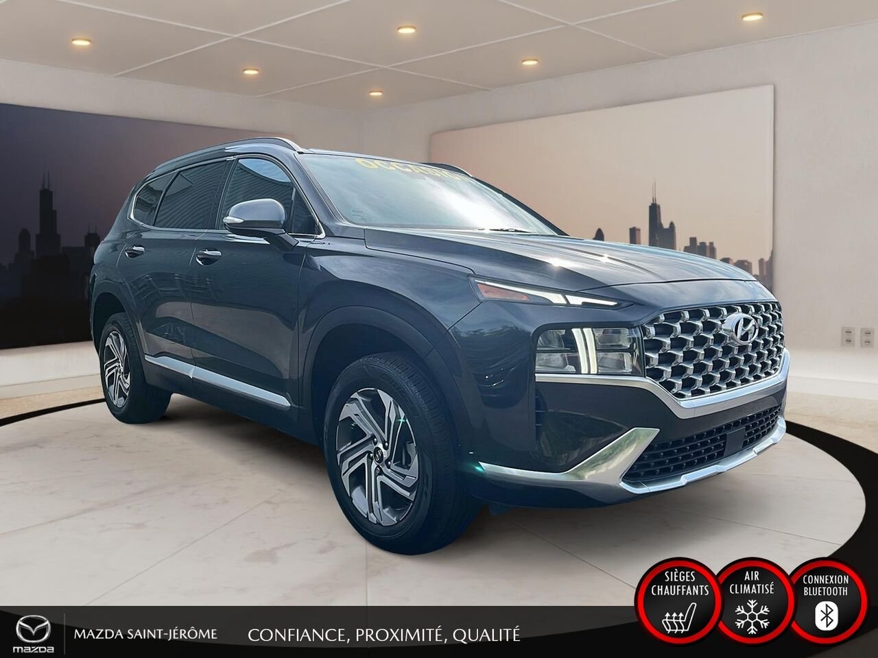 Hyundai Santa Fe Preferred TI avec ensemble Trend | TOIT PANO | CUIR | AWD | 2023 Gris Saint-Jérôme - photo #3