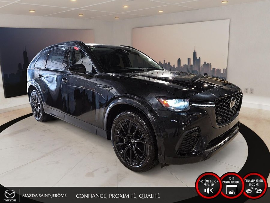 2025 Mazda CX-70 hybride léger GT | TOIT OUVRANT | CUIR | Black