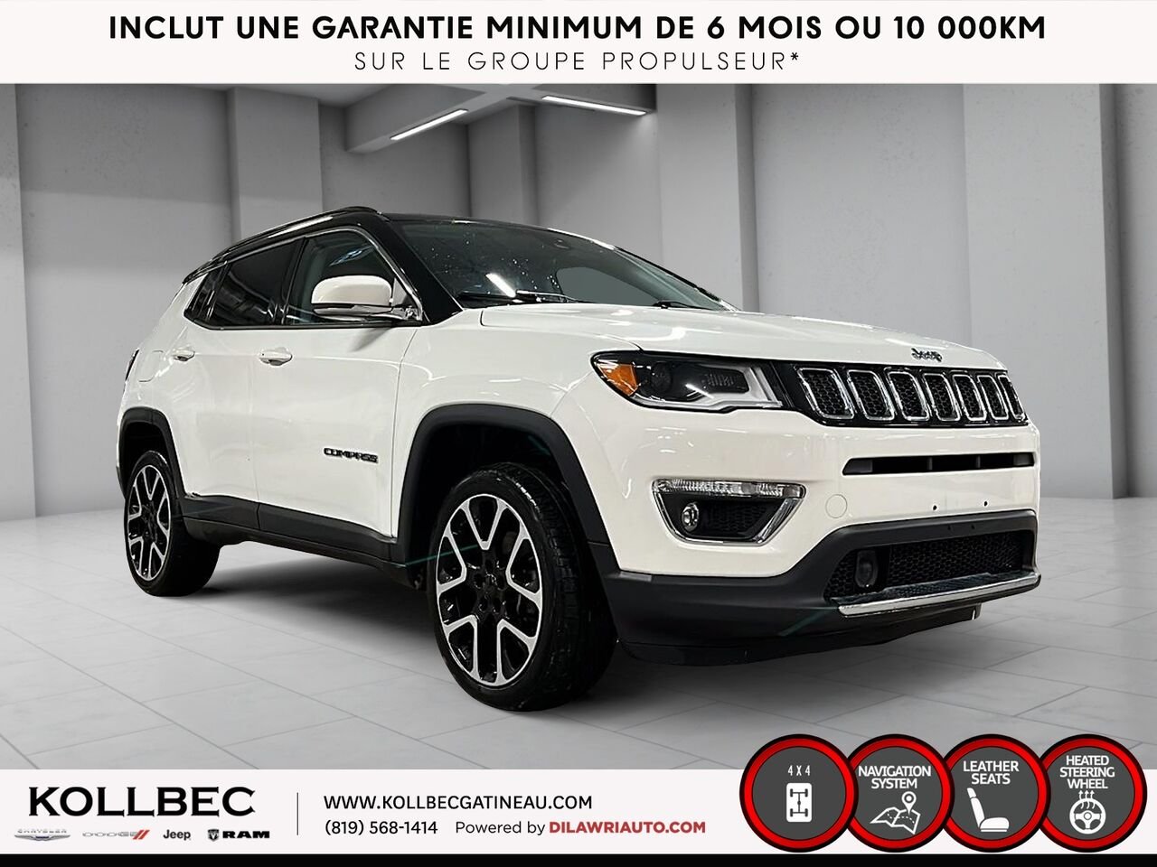 JEEP COMPASS Limited 4x4 2018 Blanc Ottawa & Gatineau - photo #11