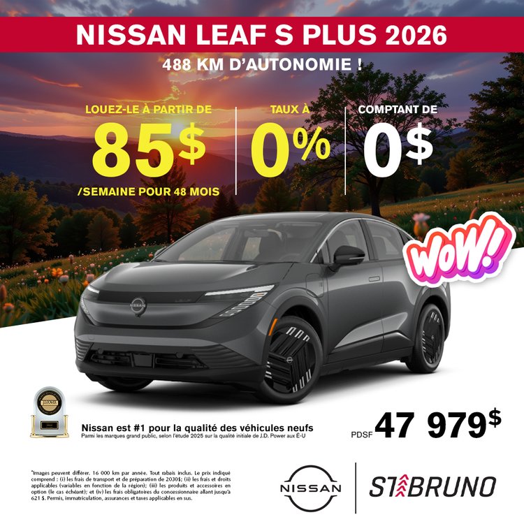 St bruno nissan promo avril leaf S 2026 FR