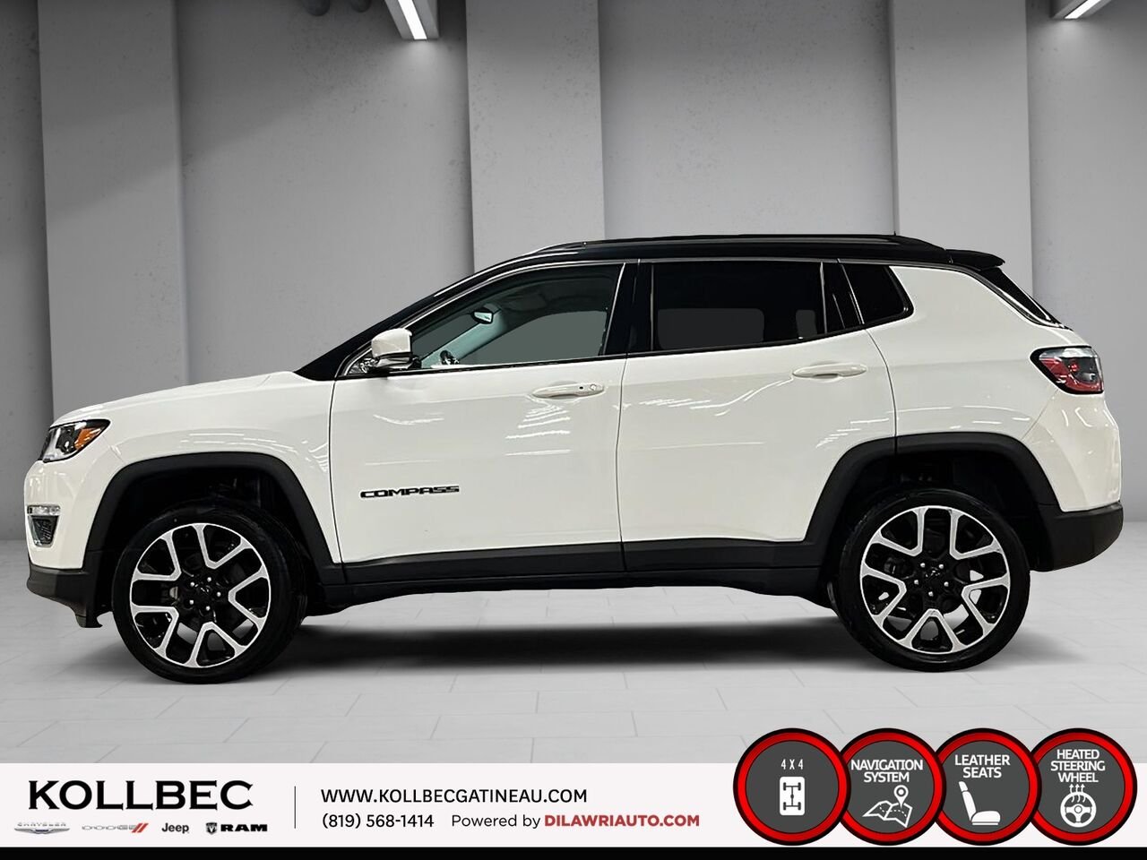 2018 JEEP COMPASS Limited 4x4 White Ottawa & Gatineau - photo #17