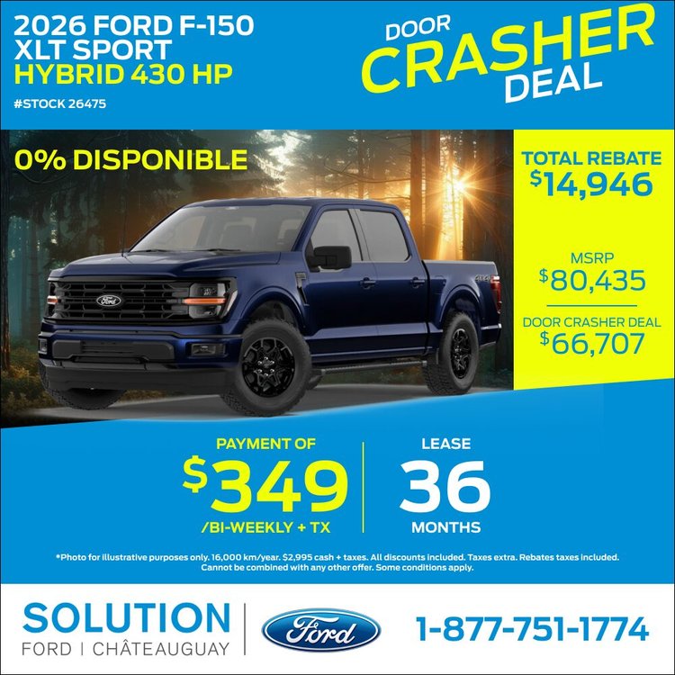 Solution Ford promo juillet F 150 XLT SPORT 2026 EN