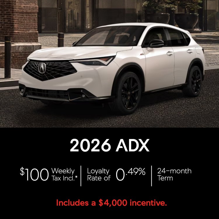 2026 Acura ADX June Offer, Photo of White Acura ADX parked.