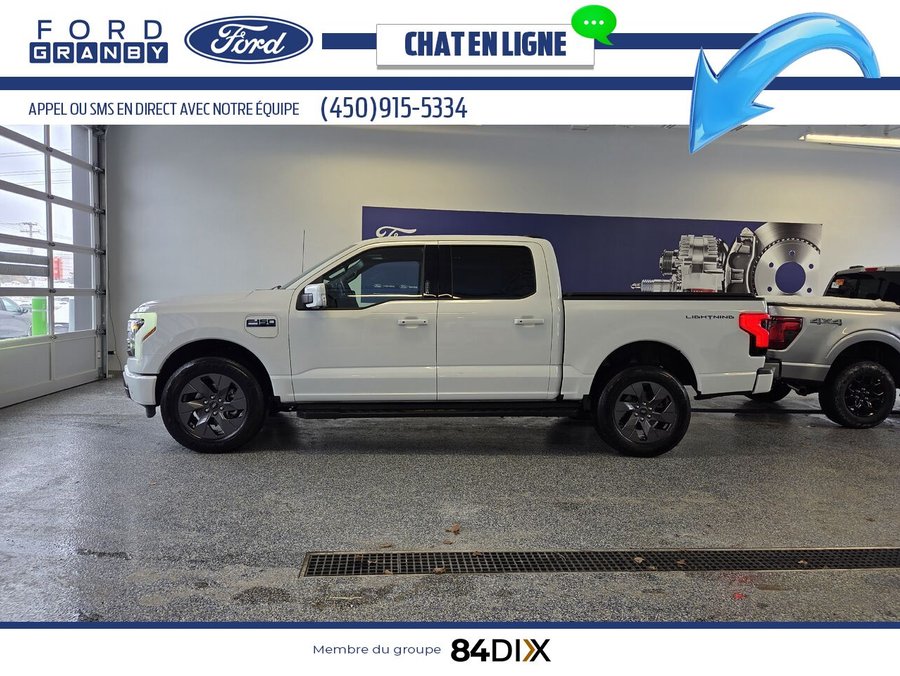 Ford F-150 LIGHTNING LARIAT, CUIR, TOIT LARIAT SuperCrew 4RM caisse de 5,5 pi 2025 Blanc