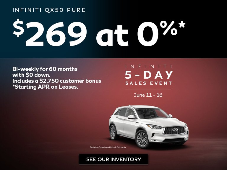 Infiniti header programme QX50 juin