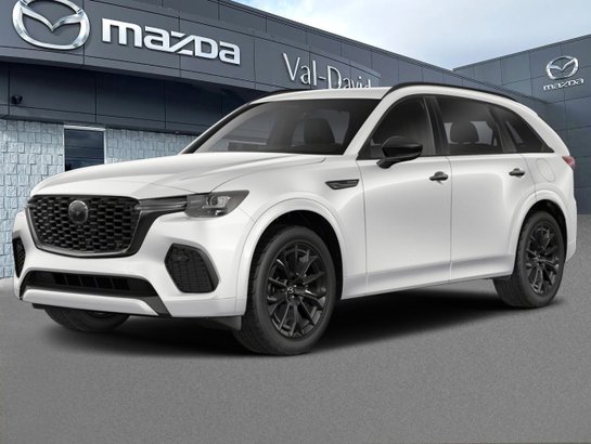 2026 Mazda CX-70 MHEV GT-P, 5 passagers, Mode hybride, awd, toit ouvrant panoramique, cuir, navigation, écran central de 12,3 po Rhodium White Metallic