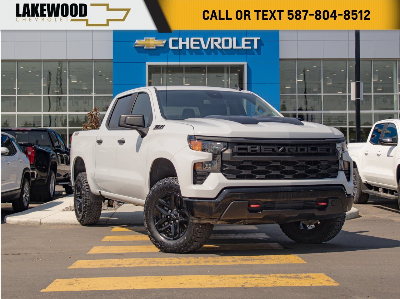 2024 Chevrolet Silverado 1500 4WD Crew Cab 147 Custom Trail Boss White Sherwood Park - photo #0