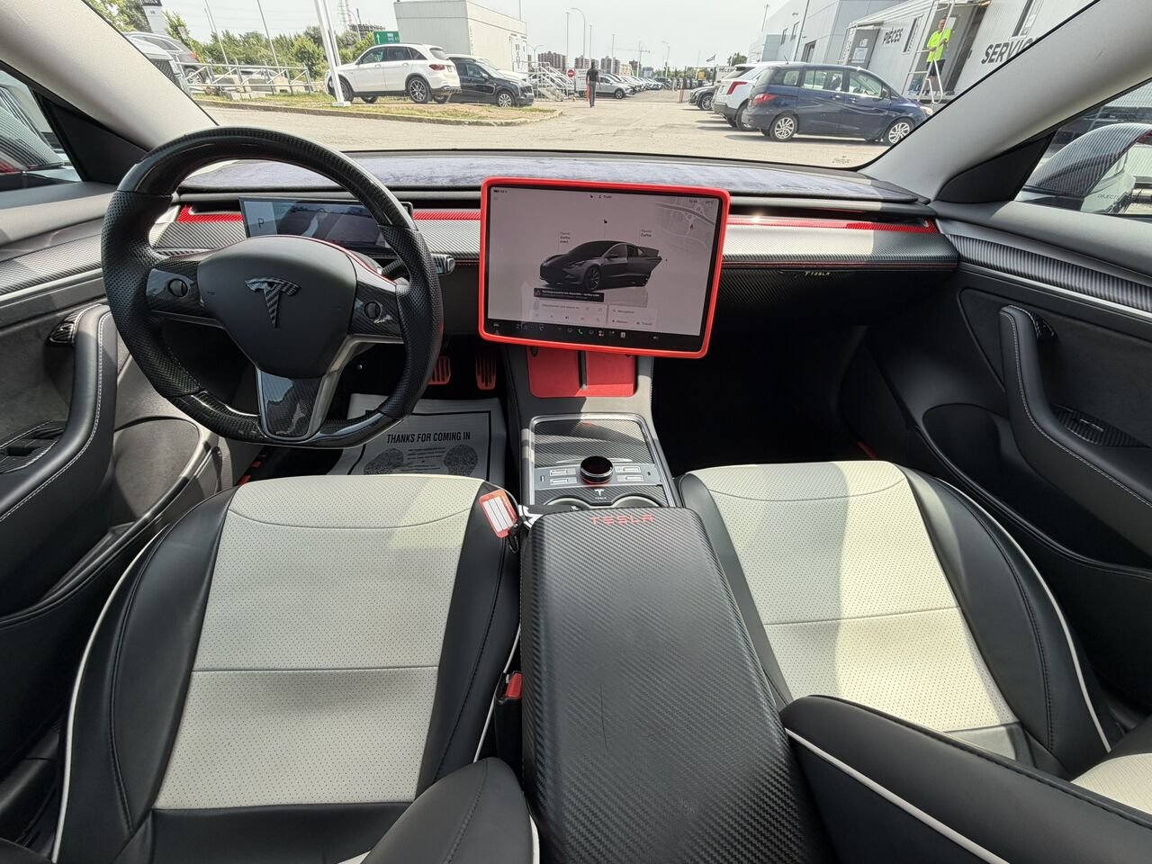 Tesla Model 3 CARBONE 2023 Argent Laval - photo #22
