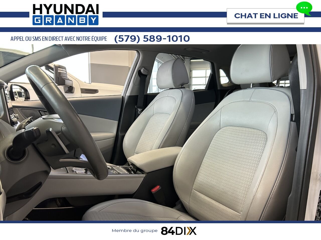 Hyundai Kona électrique 2020 Blanc Granby - photo #8