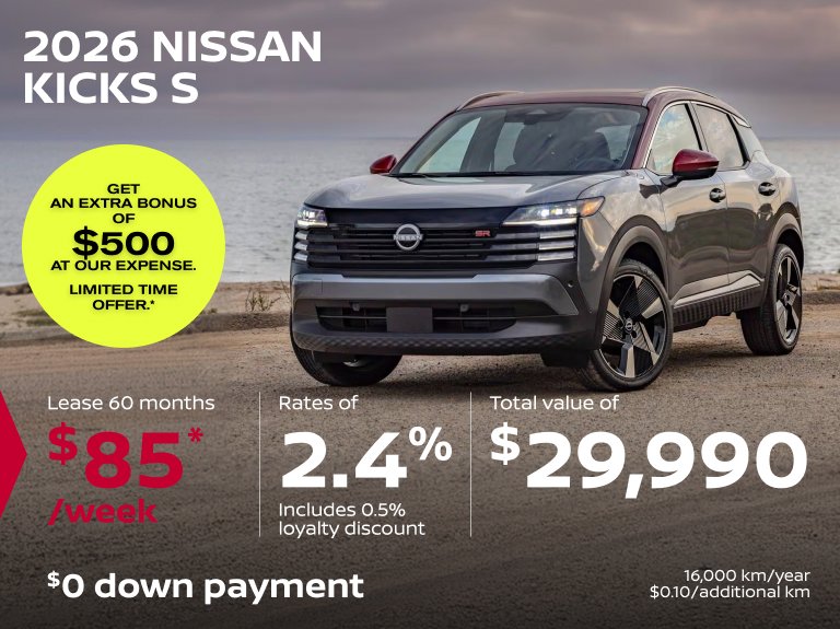 Nissan vimont Accueil juin Kicks S 2026
