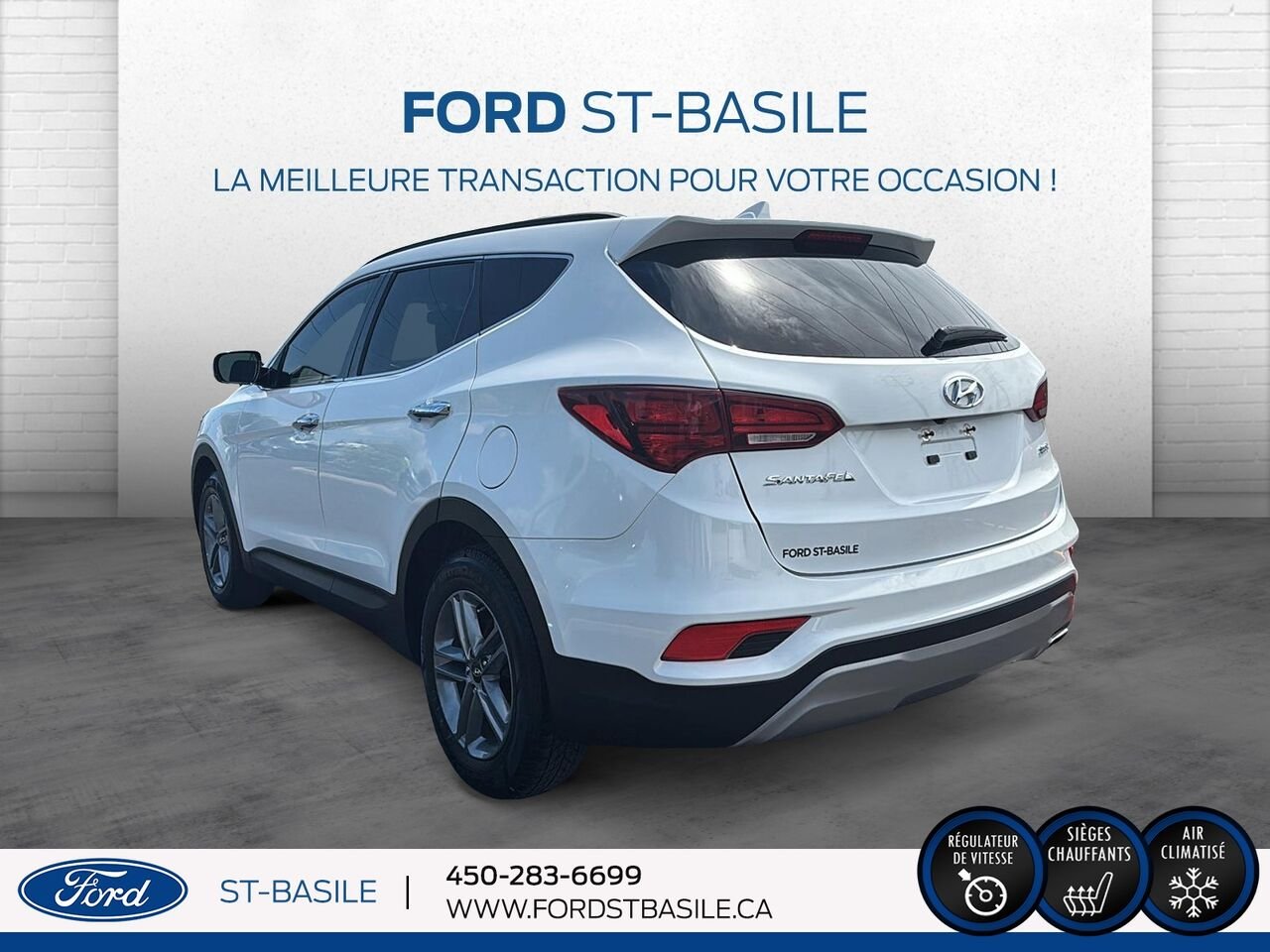 2017 HYUNDAI Santa Fe White Saint-Basile-le-Grand - photo #4