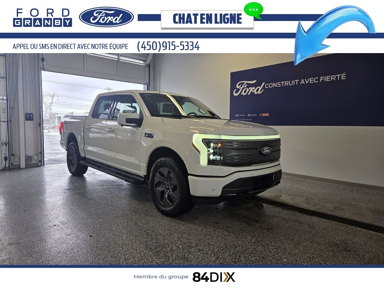 Ford F-150 LIGHTNING LARIAT, CUIR, TOIT 2025 Blanc Granby - photo #25